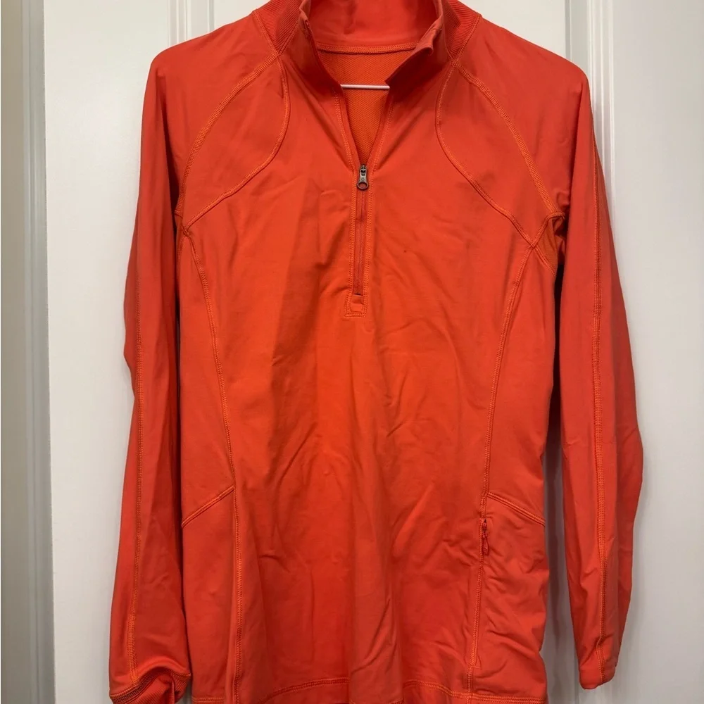 Lululemon Race With Grace 1/2 Zip Pullover *size 8 orange*